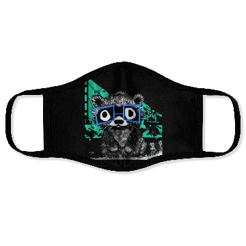 Discover Raccoon #3 Mary Jane Bookworm Face Masks