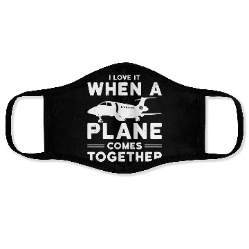 Discover Airline Pilot Plane Comes Together Aircraft Pun Face Masks