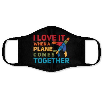 Discover Airline Pilot Plane Comes Together Aircraft Pun Face Masks
