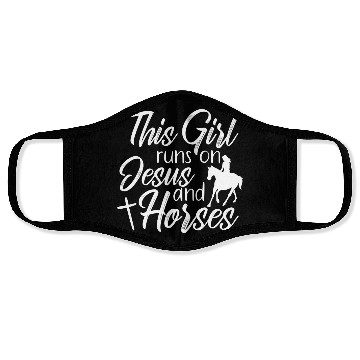Discover This Girl Runs On Jesus and Horses Religious Face Masks