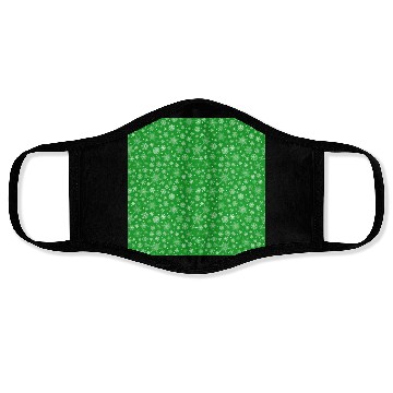 Discover Green Snowflakes Pattern Face Masks