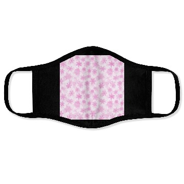 Discover Elegant Snowflakes Pattern White Pink Face Masks