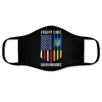 Discover Fight Like Ukrainians Ukraine US Flag Face Masks