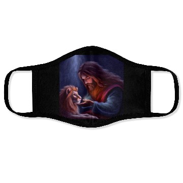 Discover Jesus Feeding Lion Face Masks
