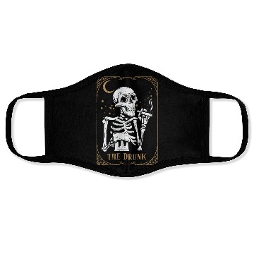 Discover Tarot Card Occult Club Gothic Vice Drinker Drunk Face Masks