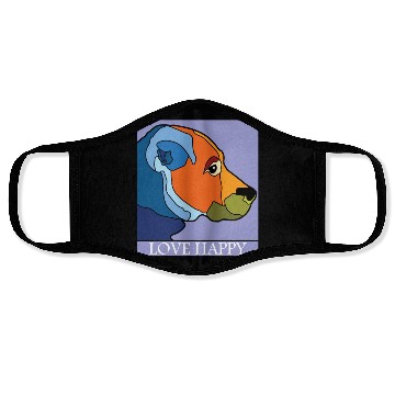 Discover DOG LOVE HAPPY Face Masks