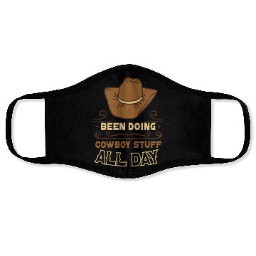 Discover Cowboy Barn Bull Rider Rodeo Country Western Gift Face Masks