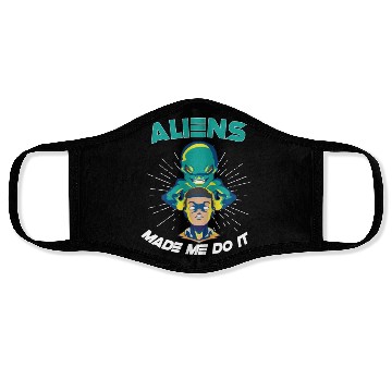 Discover Alien Extraterrestrial Area 51 UFO Space Geek Gift Face Masks