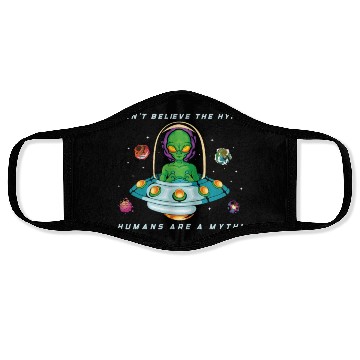 Discover Alien Extraterrestrial Area 51 UFO Space Geek Gift Face Masks