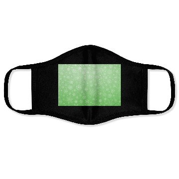 Discover Abstract Green Snowflakes Pattern Face Masks