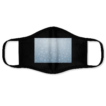 Discover Abstract Blue Snowflakes Pattern Face Masks
