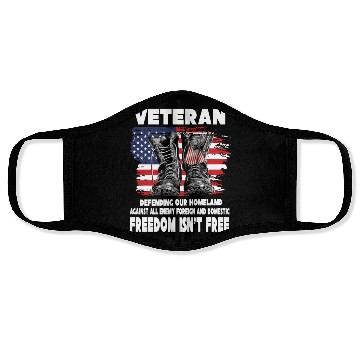 Discover VETERAN PROTECTING AT HOME FREEDOM ISNT FREE Face Masks