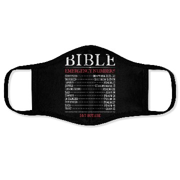 Discover Bible Emergency Numbers 24 7 Hotline - bible lover Face Masks