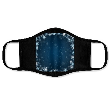 Discover Navy Blue White Snowflakes Pattern Face Masks