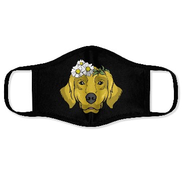 Discover Dog Golden Retriever Flower Face Masks