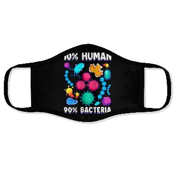 Discover 10 Human 90 Bacteria Biology Science Face Masks
