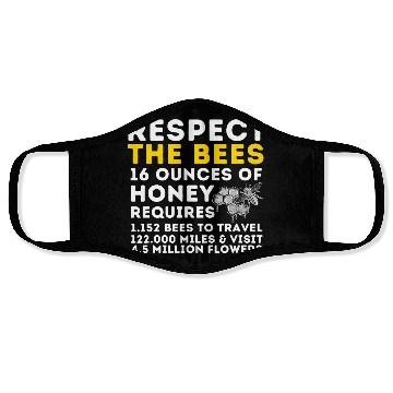 Discover Respect The Bees Bee Lover Beekeeping Beekeeper T Face Masks