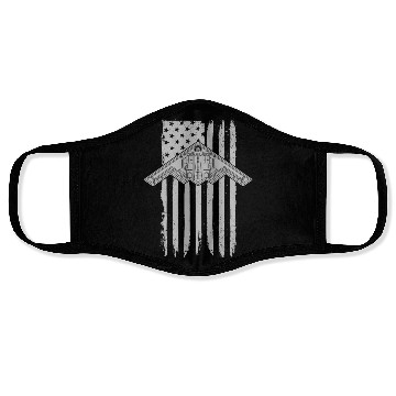 Discover B-2 Stealth Bomber Military Airplane American Flag Face Masks