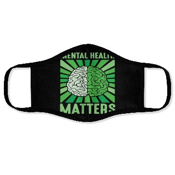 Discover Mental Health Matters Brain Awareness Vintage Face Masks