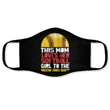 Discover Softball Player Daughter Softball Mom Face Masks