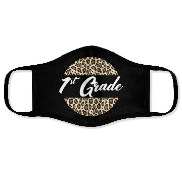 Discover 1st Grade Cheetah Print School Teacher Student Face Masks