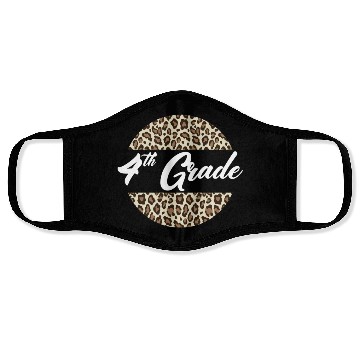 Discover 4th Grade Cheetah Print School Teacher Student Face Masks