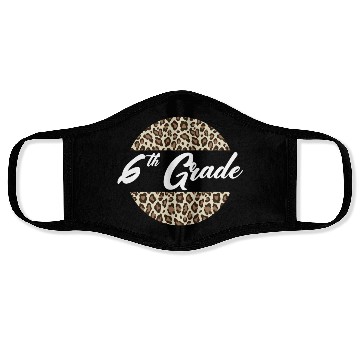 Discover 6th Grade Cheetah Print School Teacher Student Face Masks