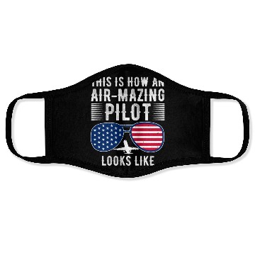 Discover Aircraft Pun Airmazing Pilot - Airline Pilot Face Masks