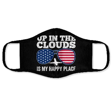 Discover Retro Plane Flying Commercial Pilot Quote - Face Masks