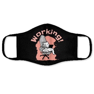Discover Working Cat Busy Cat Owner Professional Worker Face Masks