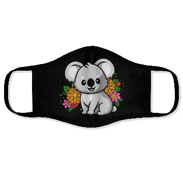Discover Koala Bear in Flowers Face Masks