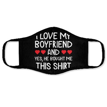Discover I Love My Boyfriend Clothing Gift for Girlfriend Face Masks