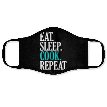 Discover Eat Sleep Cook Repeat Funny Cooking Chef Face Masks