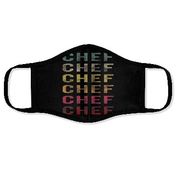 Discover Vintage Word Retro Distressed Chef Cooking Lover Face Masks