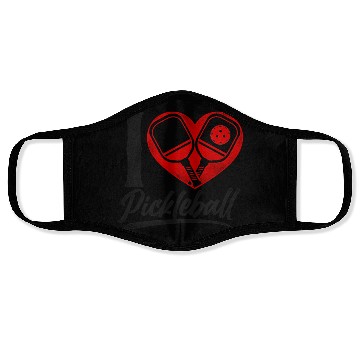 Discover Pickleball Heart I Love Pickleball Face Masks