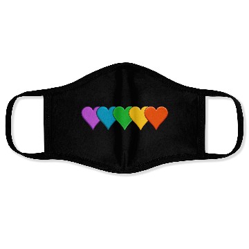 Discover Rainbow pride hearts Face Masks