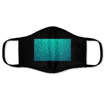 Discover Turquoise Snowflakes Aesthetic Pattern Face Masks