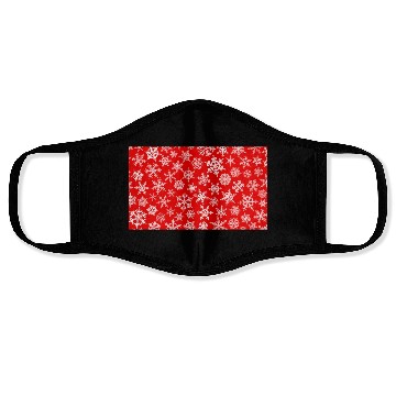 Discover Winter Snowflakes Pattern Red White Face Masks
