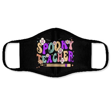 Discover Spooky Season Retro Spooky Teacher Halloween Funny Face Masks