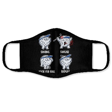 Discover Swing Swear Look For Ball Repeat Funny Golf Gift Face Masks