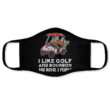 Discover I Like Golf And Bourbon Funny Golf Gift Face Masks