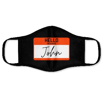 Discover hello my name is john name card Face Masks