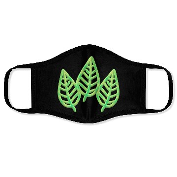 Discover three leaves leaf icon nature green Face Masks