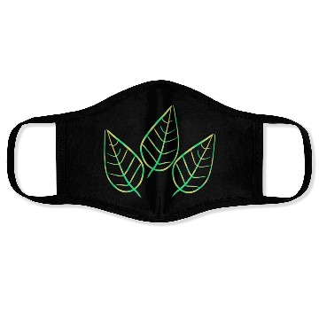 Discover leaf icon nature green three leaves Face Masks