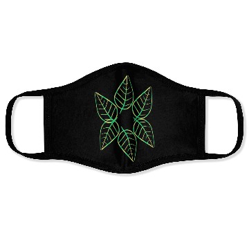 Discover leaf icon nature green pattern leaves circle Face Masks