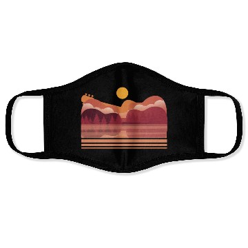 Discover Guitar Player Retro Reflection Acoustic Electric Face Masks