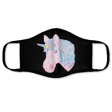 Discover kawaii rainbow unicorn Face Masks