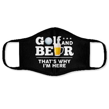 Discover Golf and Beer Joke Dad Funny Fathers Day Drinking Face Masks