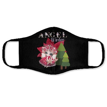 Discover Winter Angel Christmas Tree Poinsettia Face Masks