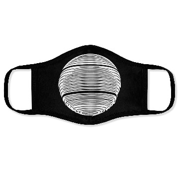 Discover Geometric Planet Sphere With Stripes Face Masks